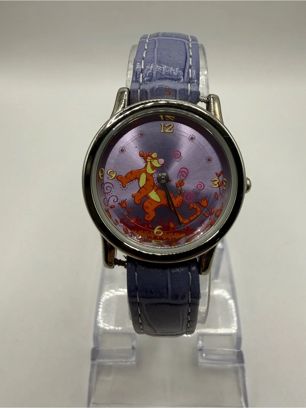 Women's Seiko Disney Tigger Watch Purple Face & Leather Band (New Battery)
